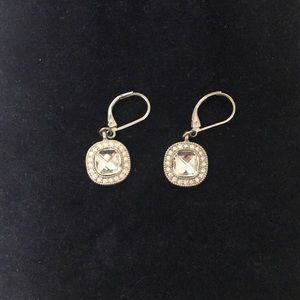 Silver costume hanging earrings.